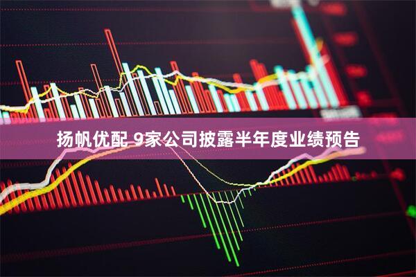 扬帆优配 9家公司披露半年度业绩预告
