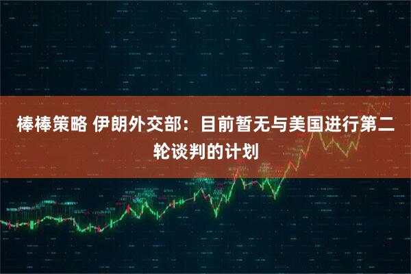 棒棒策略 伊朗外交部：目前暂无与美国进行第二轮谈判的计划